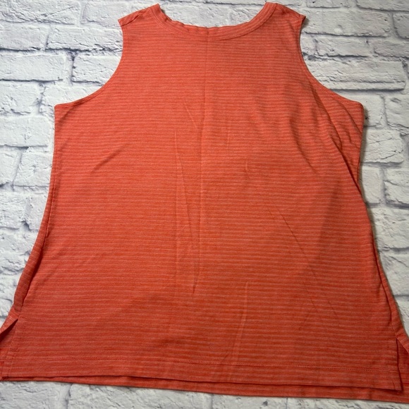 Sleeveless Orange Striped Top. Size XL. - Picture 1 of 5